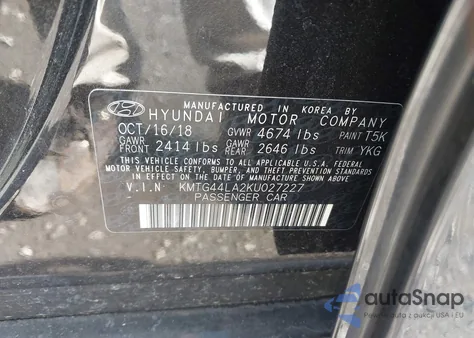 2019 Genesis G70 2.0T Advanced из США, поврежденный, VIN KMTG44LA2KU027227